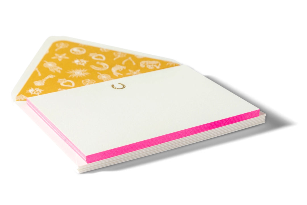 Horseshoe - Letterpress Flat Notecard  4.25” x 5.5”  (6ct)