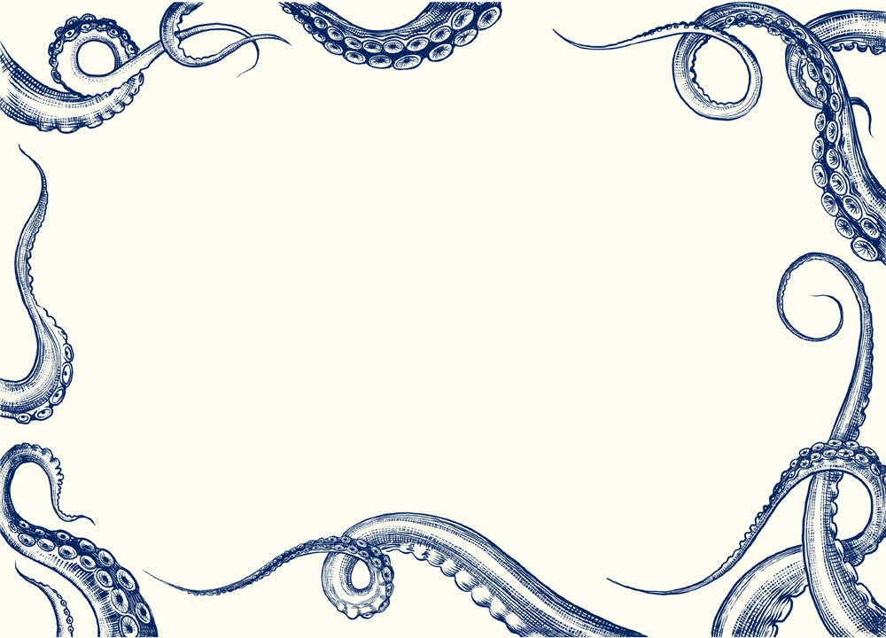 Alexa Pulitzer Octopus Undulation Note Card with Plain Envelope
