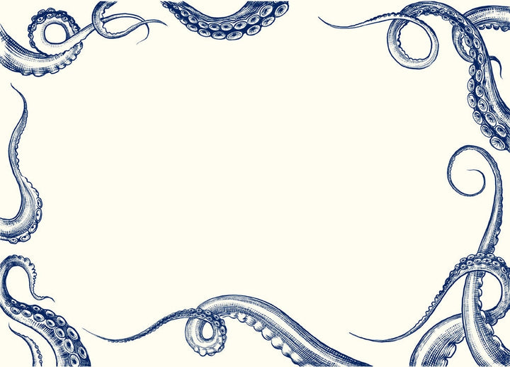 Alexa Pulitzer Octopus Undulation Note Card with Plain Envelope