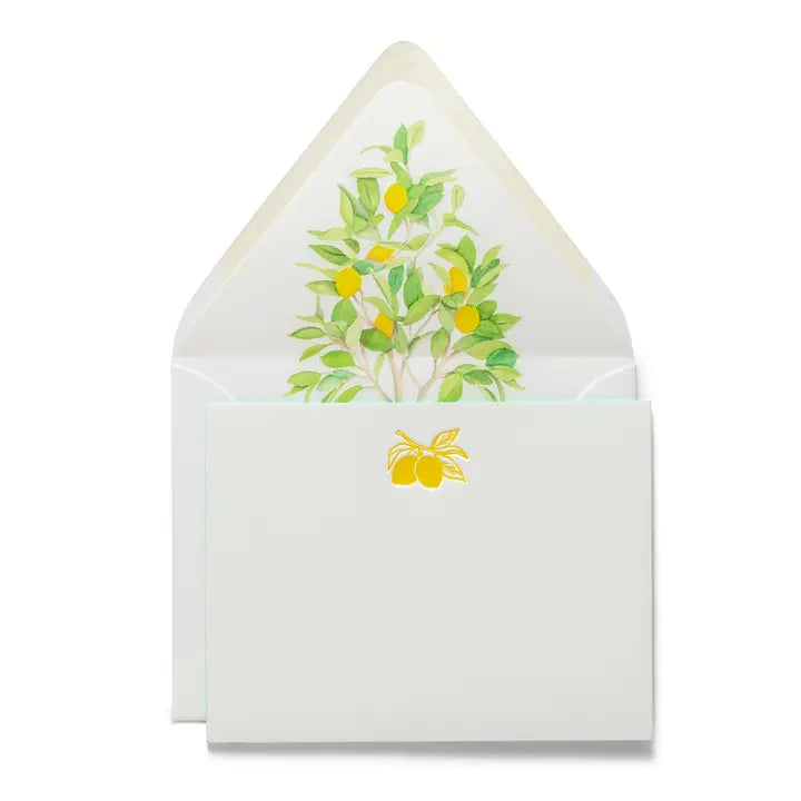 Lemon - Letterpress Flat Notecard  4.25” x 5.5”  (6ct)