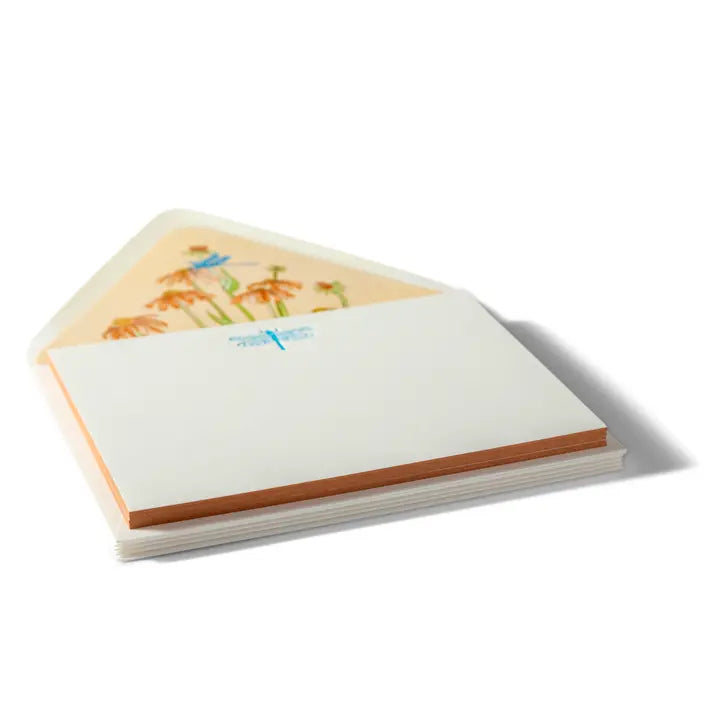 Dragonfly - Letterpress Flat Notecard  4.25” x 5.5”  (6ct)