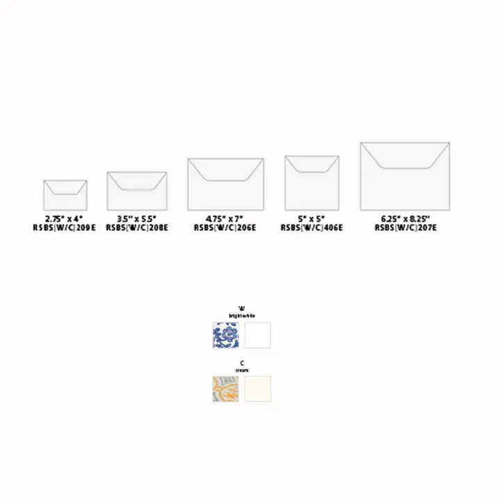 Medieval Envelope 3.5X5.5- White/Cream  (100Ct) | Rossi 1931 Italian Stationery