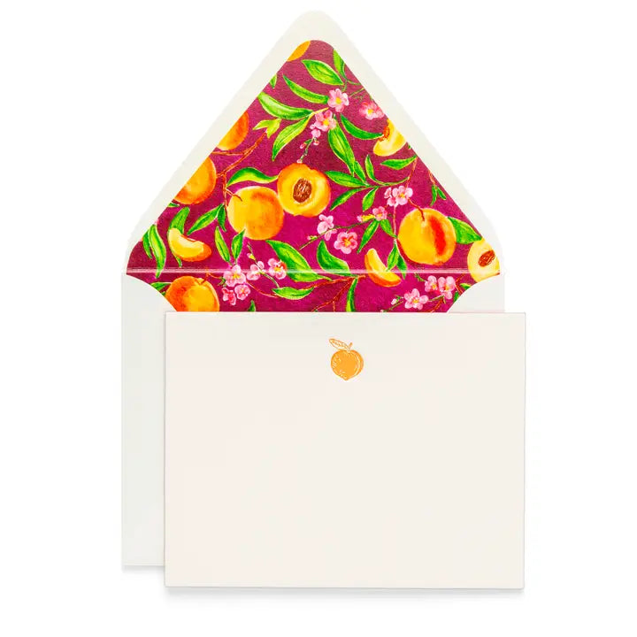PEACH - Letterpress Flat Notecard  4.25” x 5.5”  (6ct)