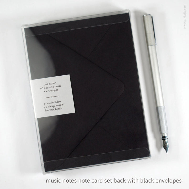 Flat Note Card Set with Music Notes