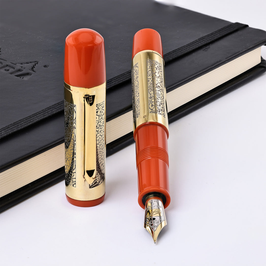 Bexley 15TH Anniversary 1993-2008 Owners Club Pen Orange Gold Vermeil Fountain Pen