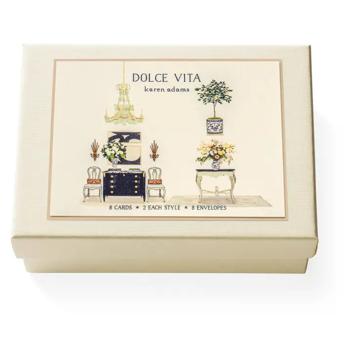 Karen Adams - Dolce Vita Note Card Box (5.5" x 4.25")