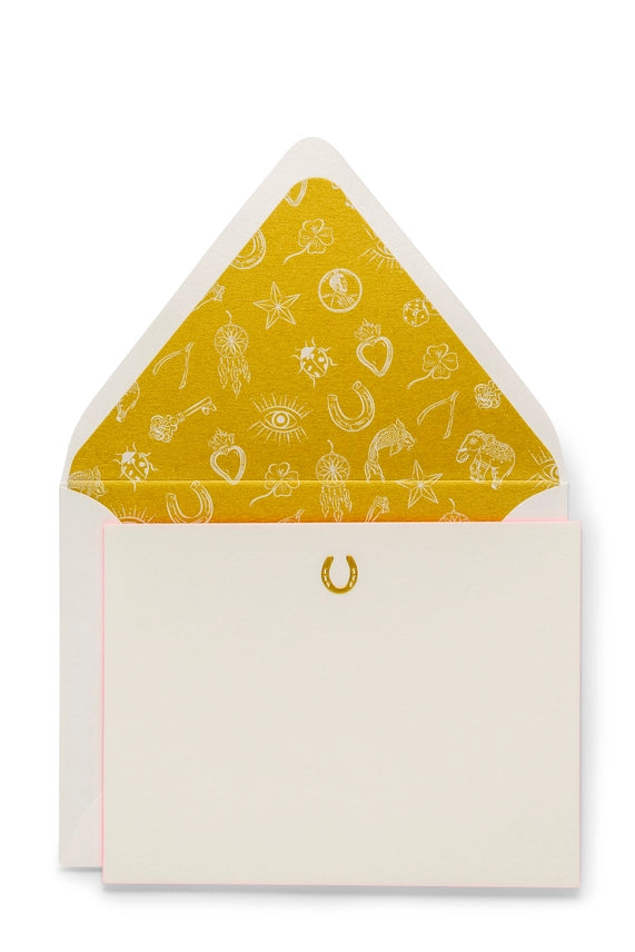 Horseshoe - Letterpress Flat Notecard  4.25” x 5.5”  (6ct)