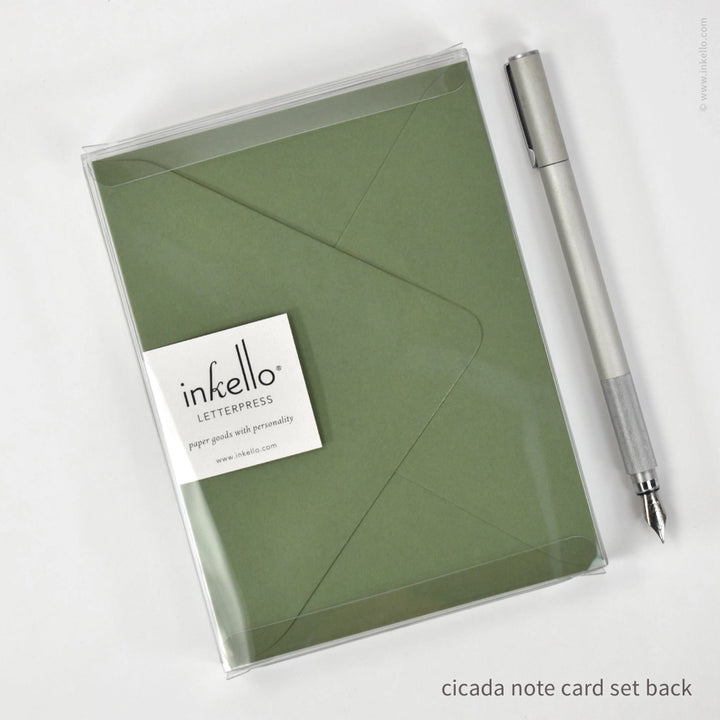 Flat Note Card Set with Cicada