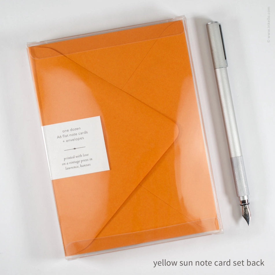 Flat Note Card Set with Yellow Sun