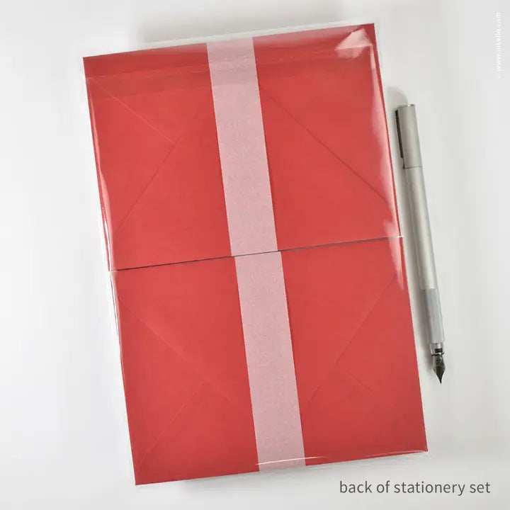 Stationery Set with Red Maple Leaf