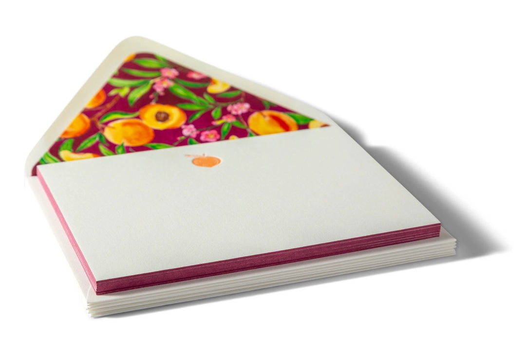 PEACH - Letterpress Flat Notecard  4.25” x 5.5”  (6ct)