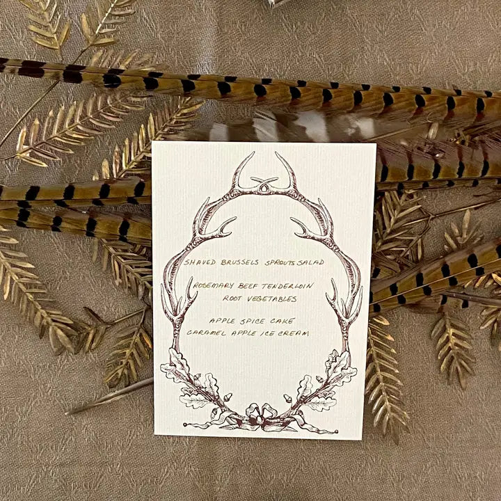 Alexa Pulitzer Antler Wreathe Note Card with Plain Envelope