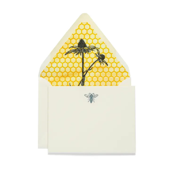 Bee- Letterpress Flat Notecard  4.25” x 5.5”  (6ct)
