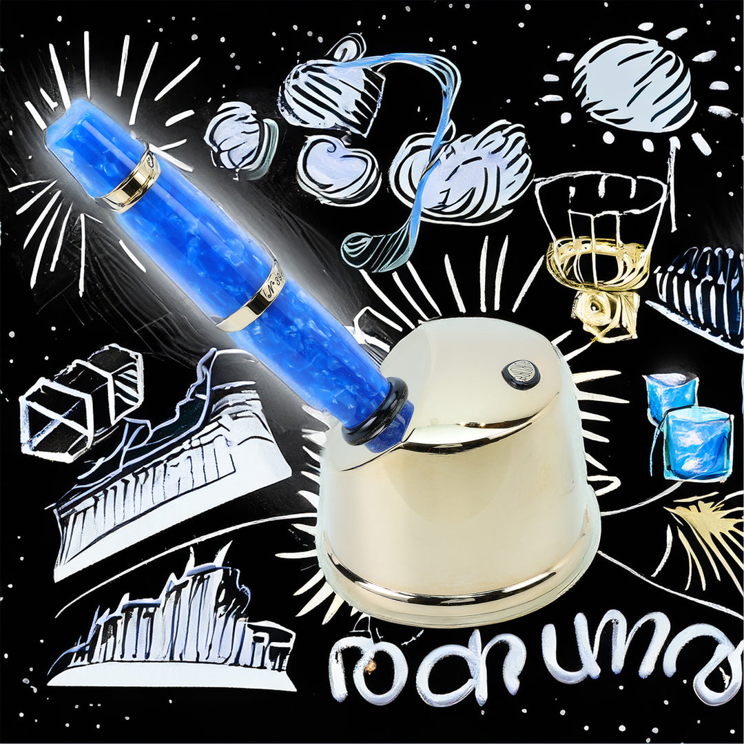 Aurora Limited Edition Mare Blue & Gold  - Sketch Pencil with Pen Holder