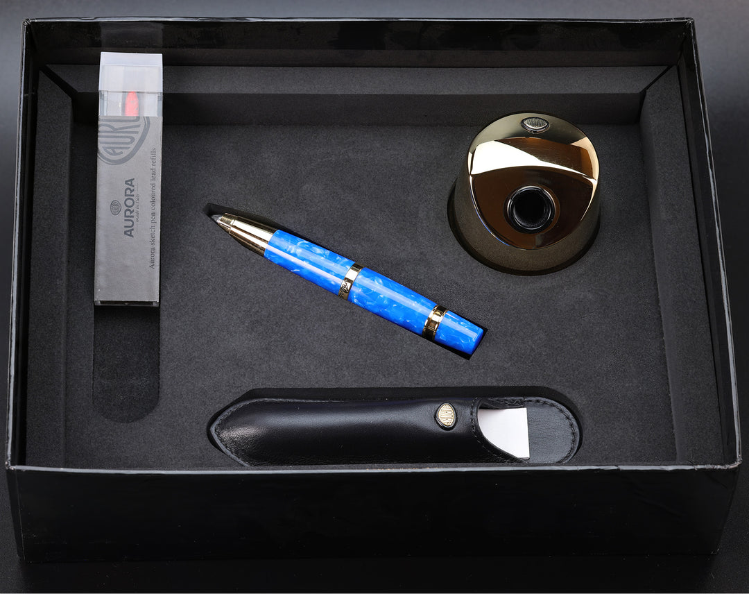 Aurora Limited Edition Mare Blue & Gold  - Sketch Pencil with Pen Holder