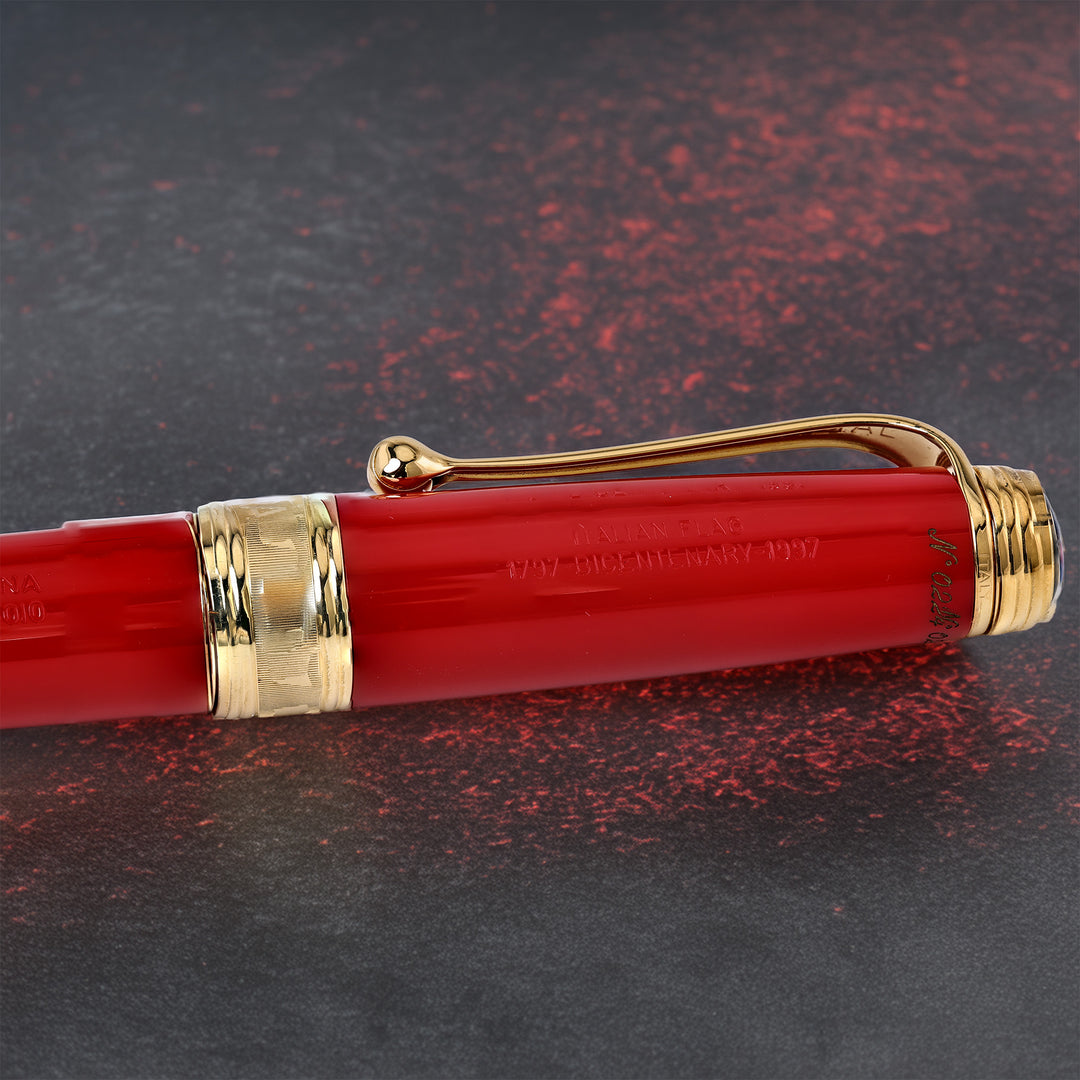 Aurora 1997 Bicentennial LE Italian Flag - Red Fountain Pen