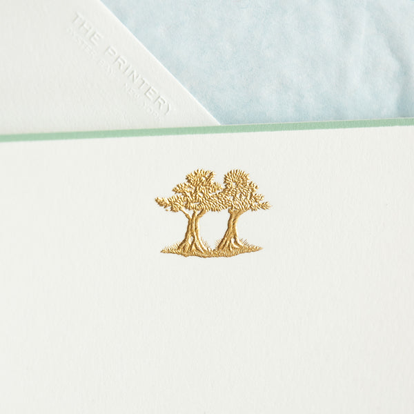 The Printery Engraved Cards -  Double Tree Note Card & Envelopes (10ct.)