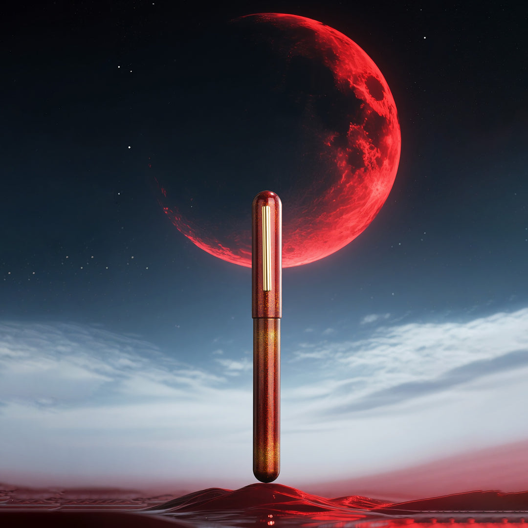 IKKAKU By Nahvalur Moon Trilogy Fountain Pens - Blood Moon