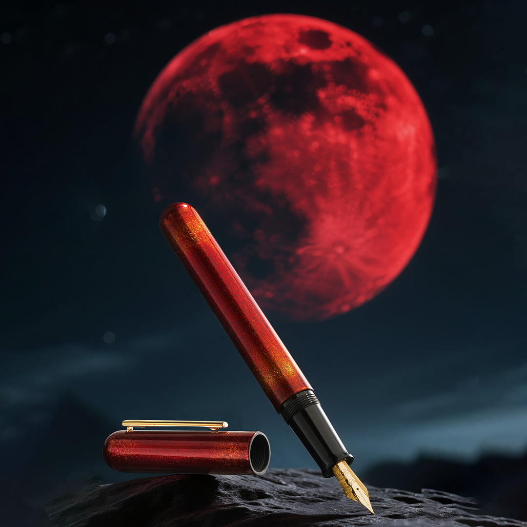 IKKAKU By Nahvalur Moon Trilogy Fountain Pens - Blood Moon