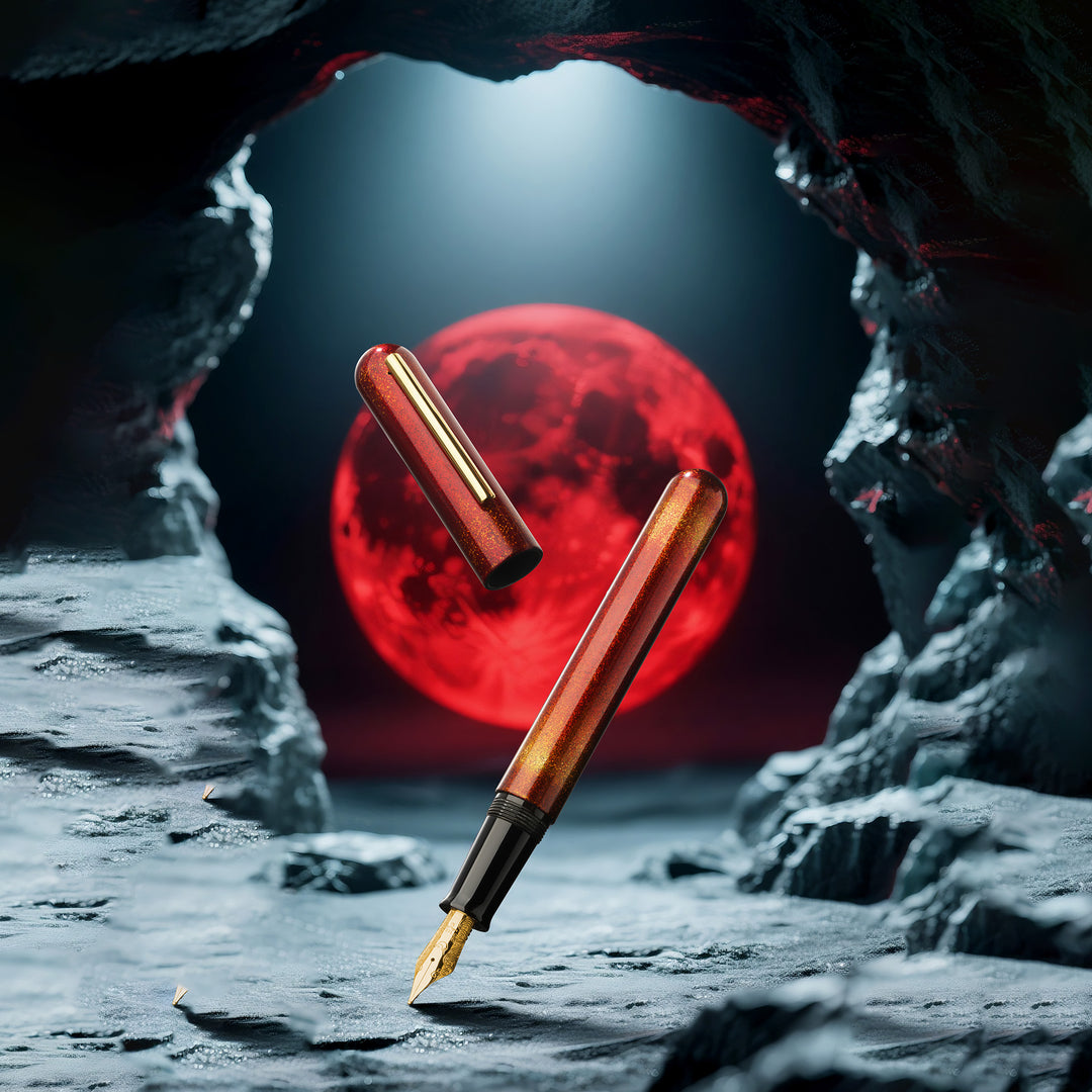 IKKAKU By Nahvalur Moon Trilogy Fountain Pens - Blood Moon