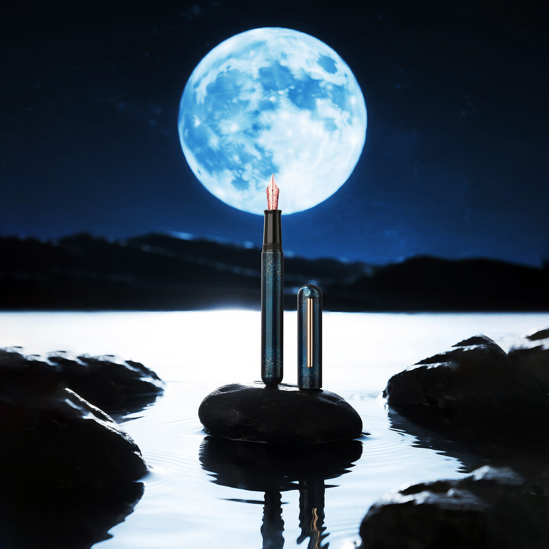IKKAKU By Nahvalur Moon Trilogy Fountain Pens - Blue Moon