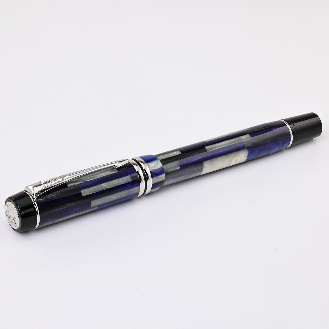 Parker Duofold Mosaic Blue Fountain Pen
