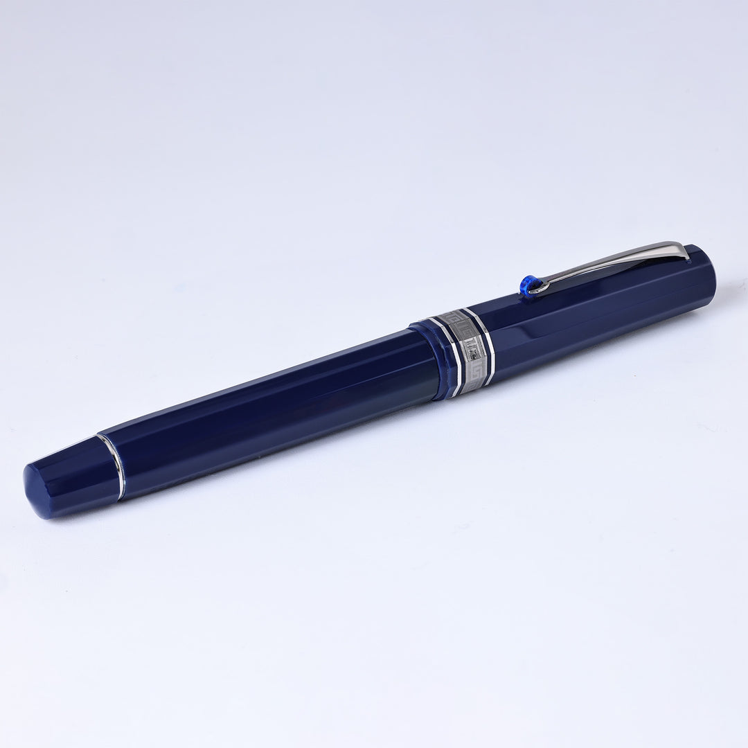 Omas Milord Blue And Ruthenium Society Fountain Pen