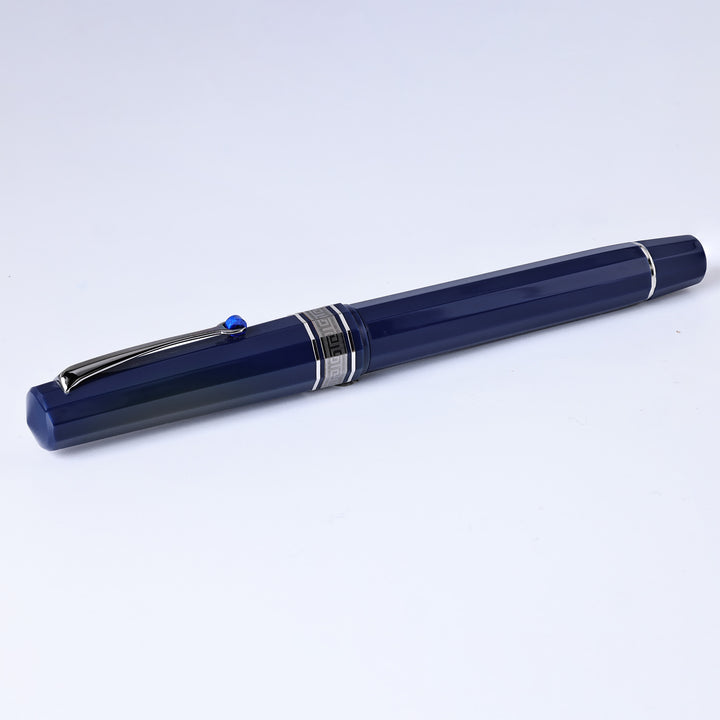 Omas Milord Blue And Ruthenium Society Fountain Pen