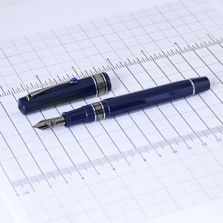 Omas Milord Blue And Ruthenium Society Fountain Pen
