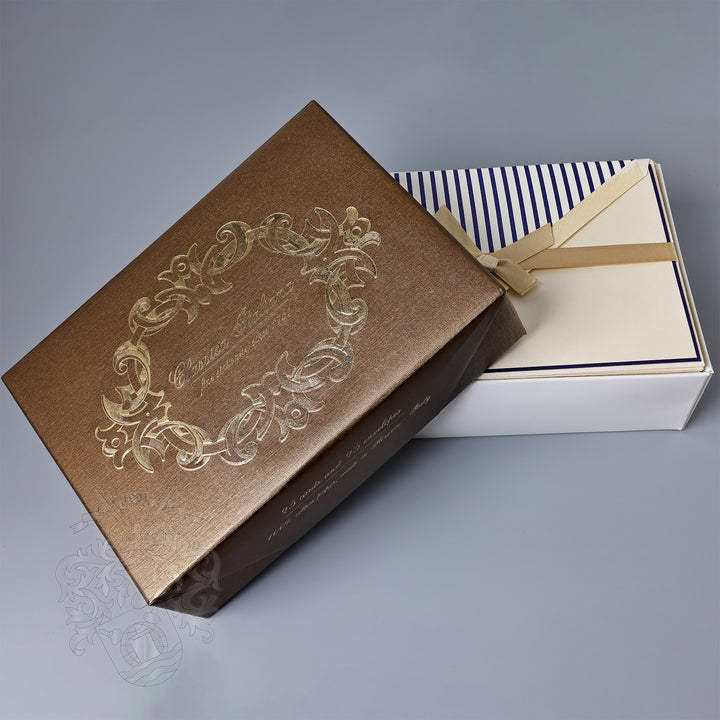 Blue Stripe Flat Notecards 4.25"  x 6.5" (25ct.) | Rossi 1931 Italian Stationery