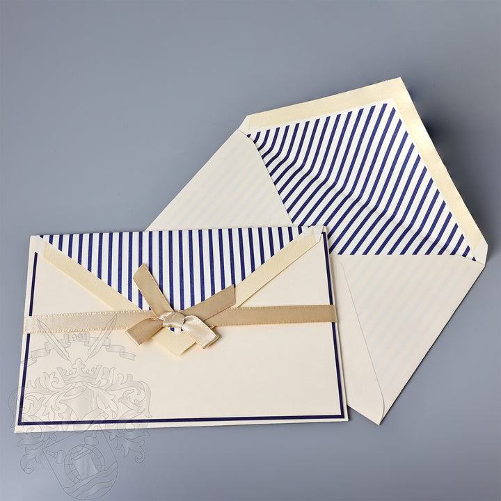Blue Stripe Flat Notecards 4.25"  x 6.5" (25ct.) | Rossi 1931 Italian Stationery