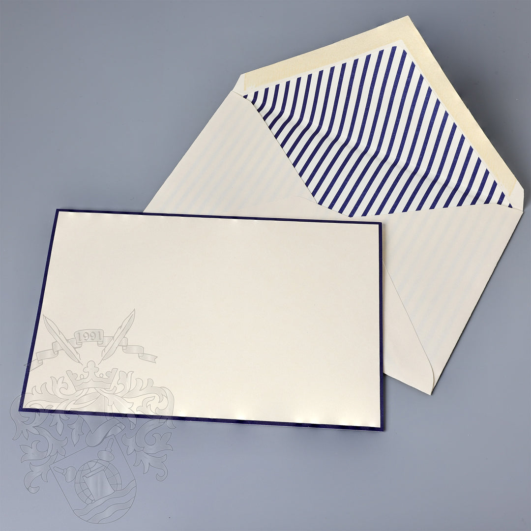 Blue Stripe Flat Notecards 4.25"  x 6.5" (25ct.) | Rossi 1931 Italian Stationery