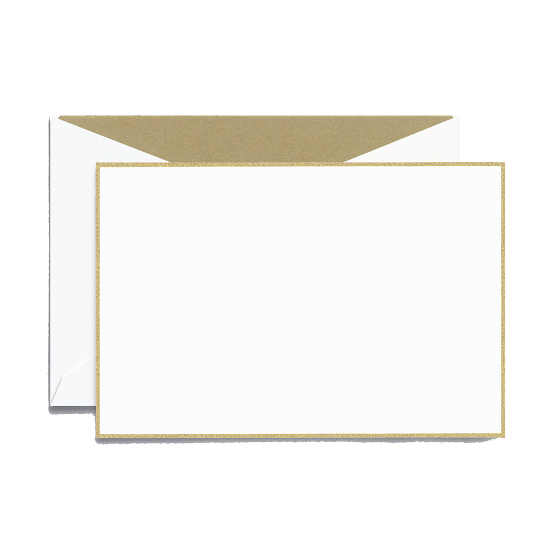 Crane 3 13/16" x 5 3/16" Cards & Envelopes 10pk - Gold Bordered Card