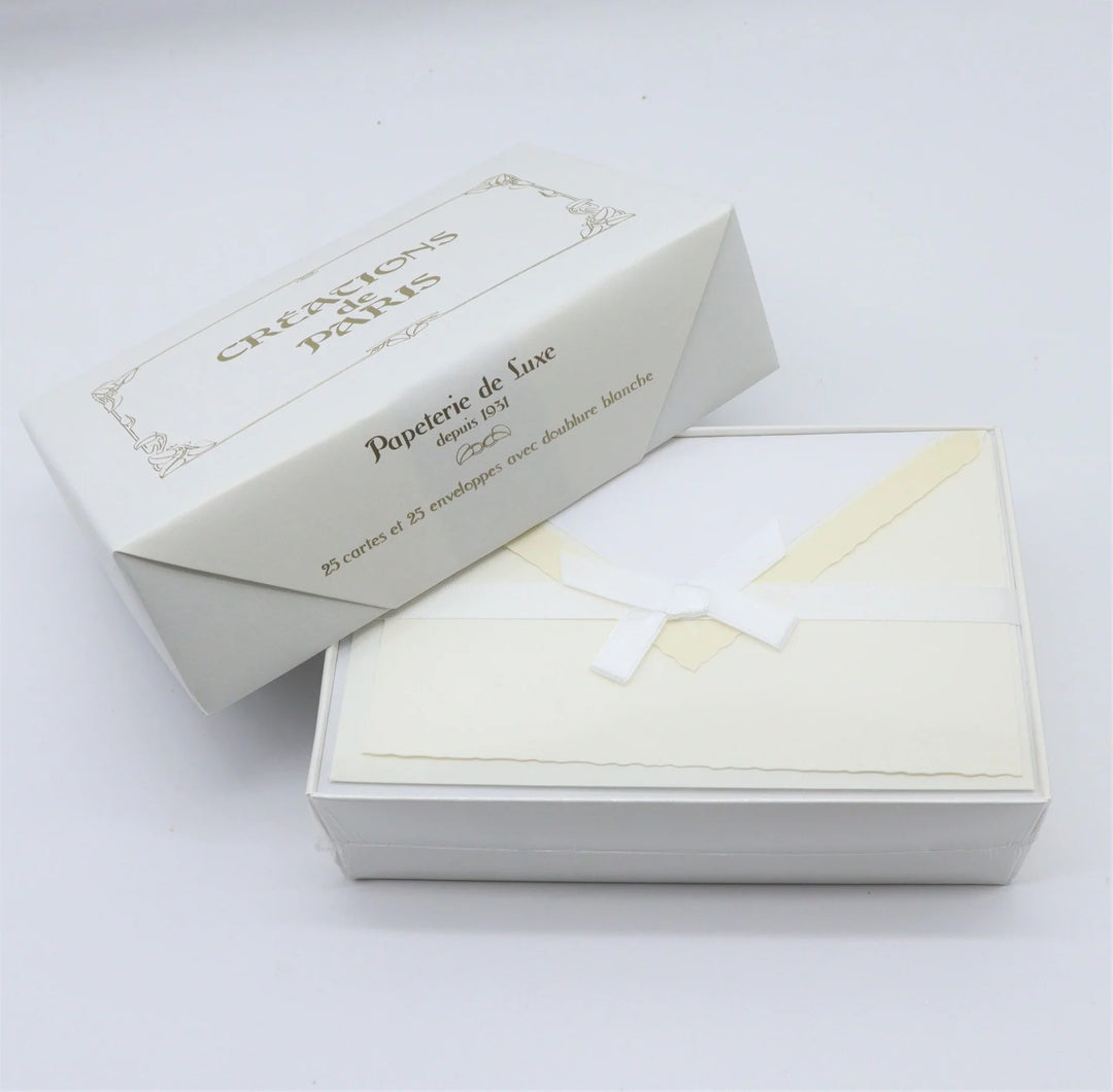 Flat Deckled Edge Cards and Lined Envelopes 3.75" x 6" (25 ct) | Rossi 1931 Italian Stationery