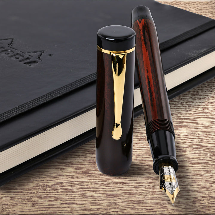 Bexley Black Woodgrain Ebonite Fountain Pen