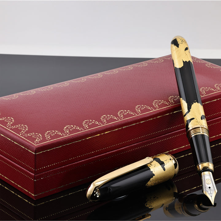 Cartier dandy Black Lacquer Gold Foils LE Founten Pen
