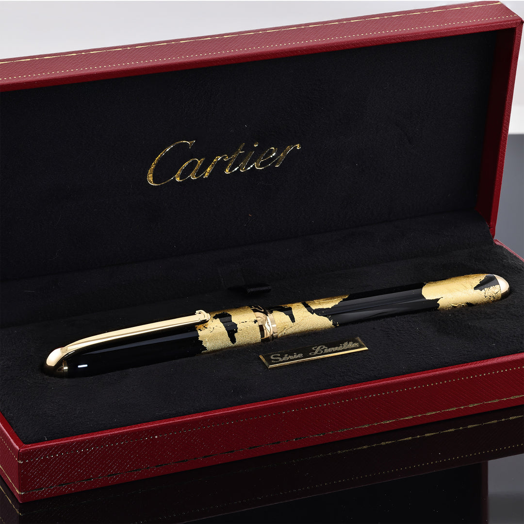Cartier dandy Black Lacquer Gold Foils LE Founten Pen