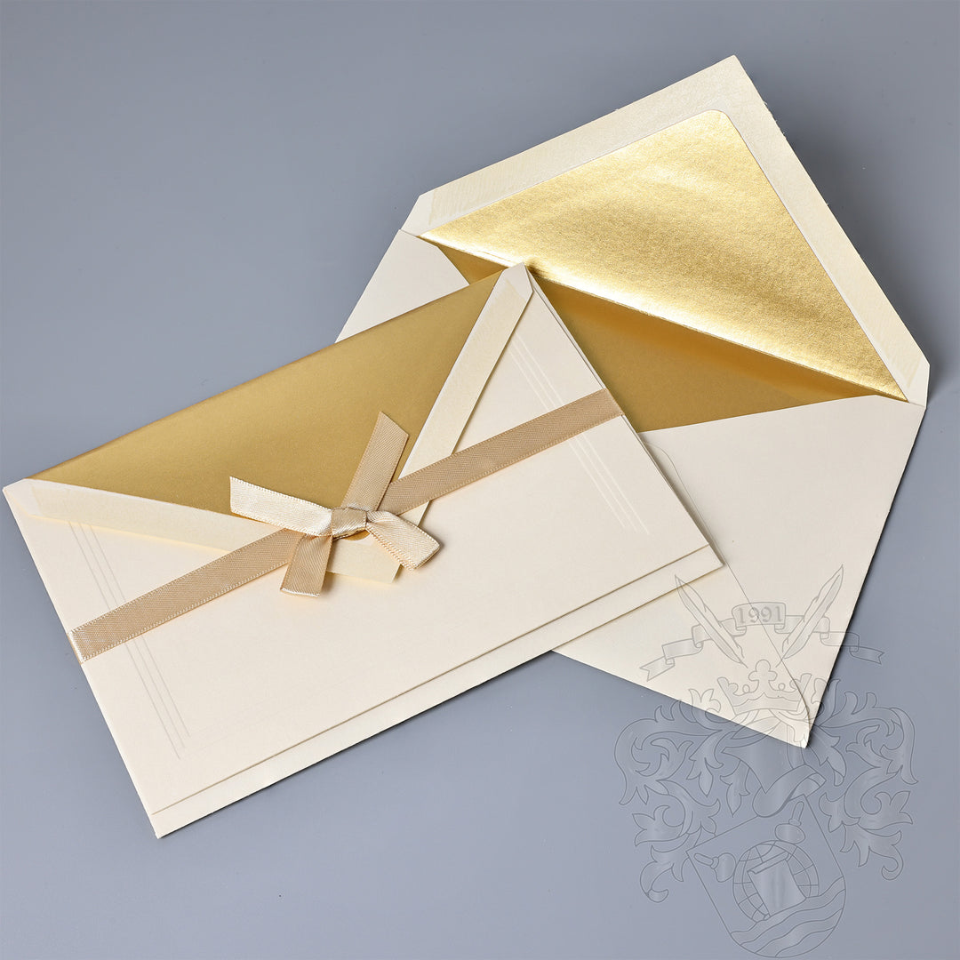Gold Flat Notecards 4.25"  x 6.5" (25ct.) | Rossi 1931 Italian Stationery