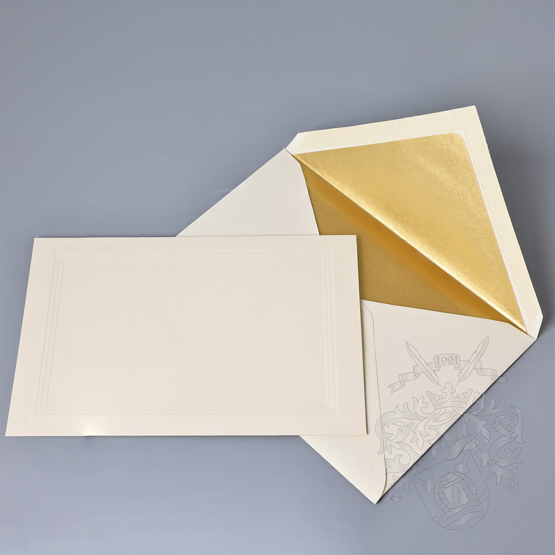 Gold Flat Notecards 4.25"  x 6.5" (25ct.) | Rossi 1931 Italian Stationery