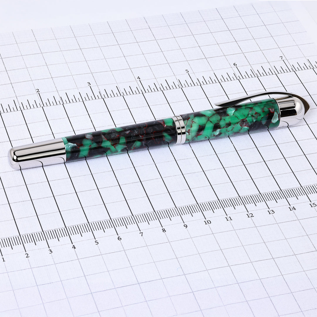 Visconti Pericle Green And Red Cracked Ice Fountain Pen