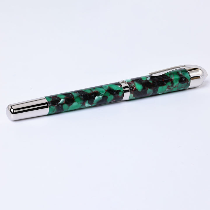 Visconti Pericle Green And Red Cracked Ice Fountain Pen