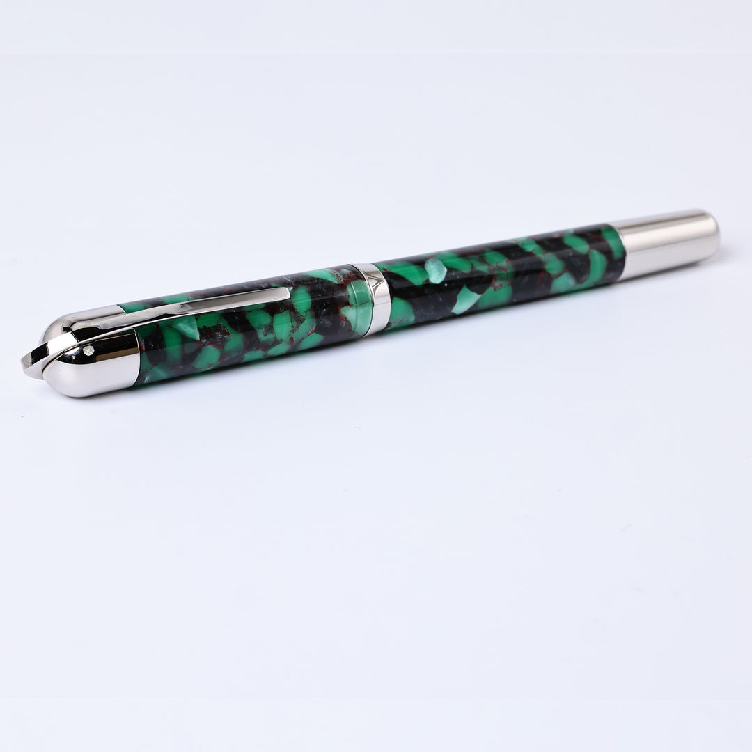 Visconti Pericle Green And Red Cracked Ice Fountain Pen