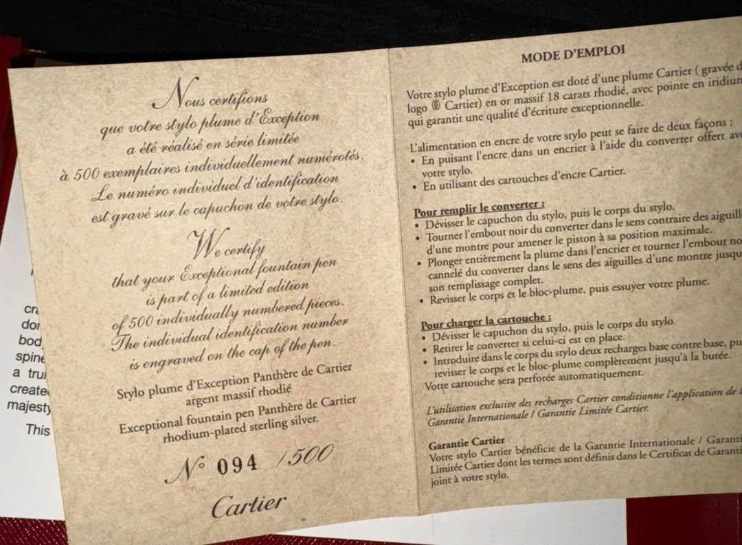 Cartier Panther Exceptional Limited Edition Sterling Silver FP