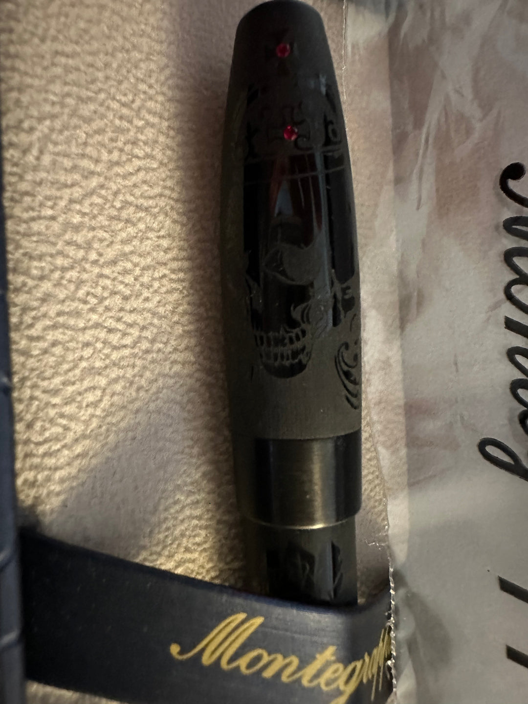 Montegrappa Fortuna Crowned Skull Metal Roller Black