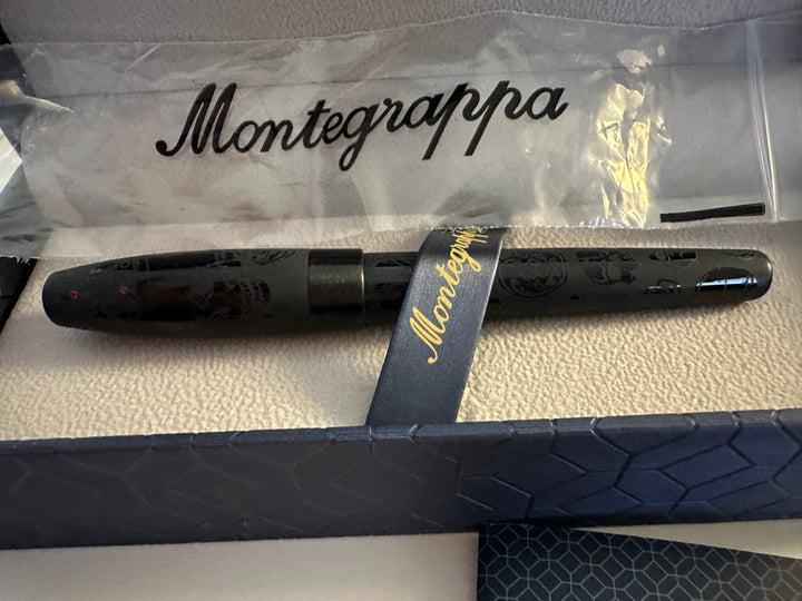 Montegrappa Fortuna Crowned Skull Metal Roller Black