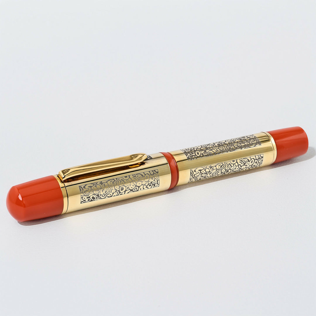 Bexley 15TH Anniversary 1993-2008 Owners Club Pen Orange Gold Vermeil Fountain Pen