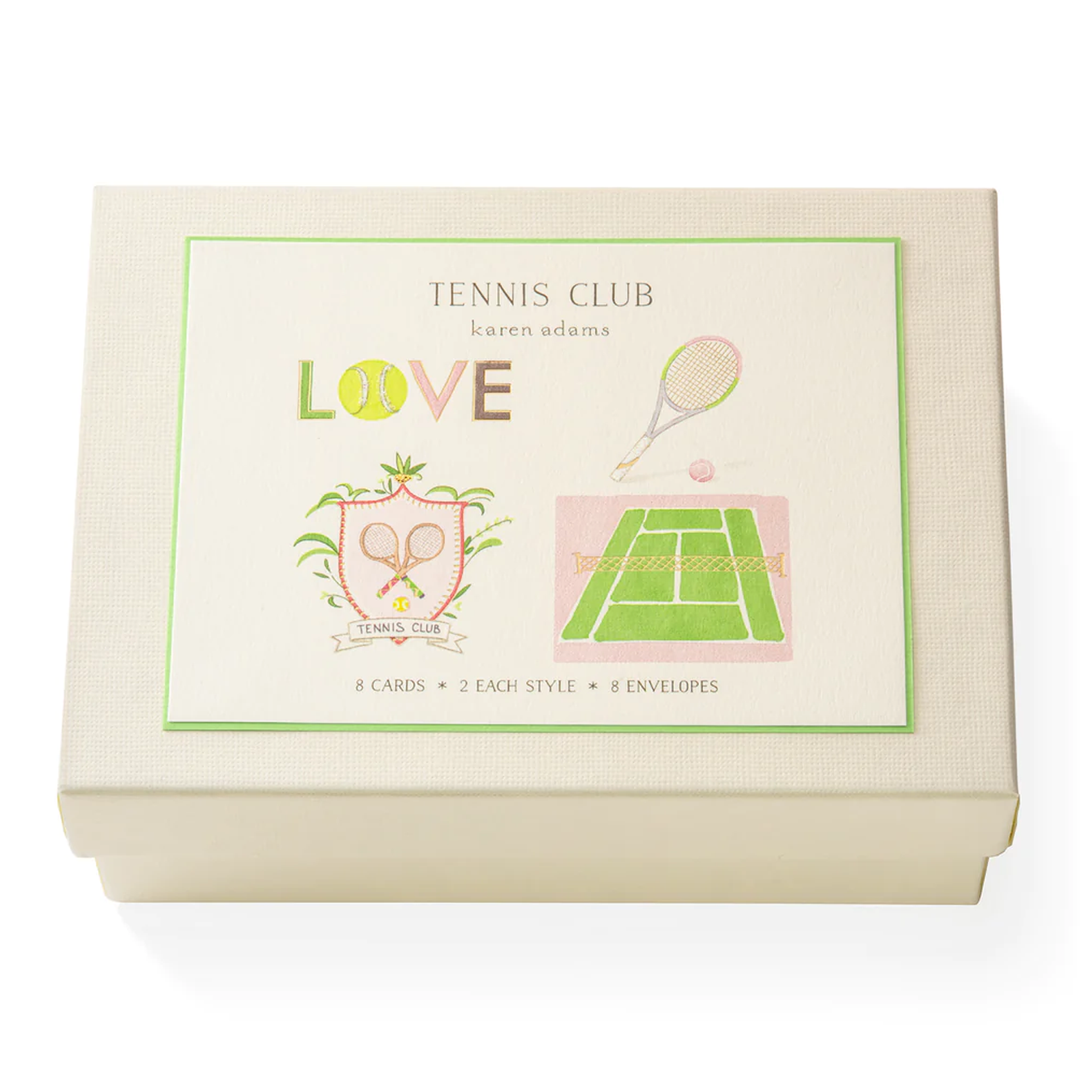 Karen Adams - Tennis Club Notecard Box (x8)