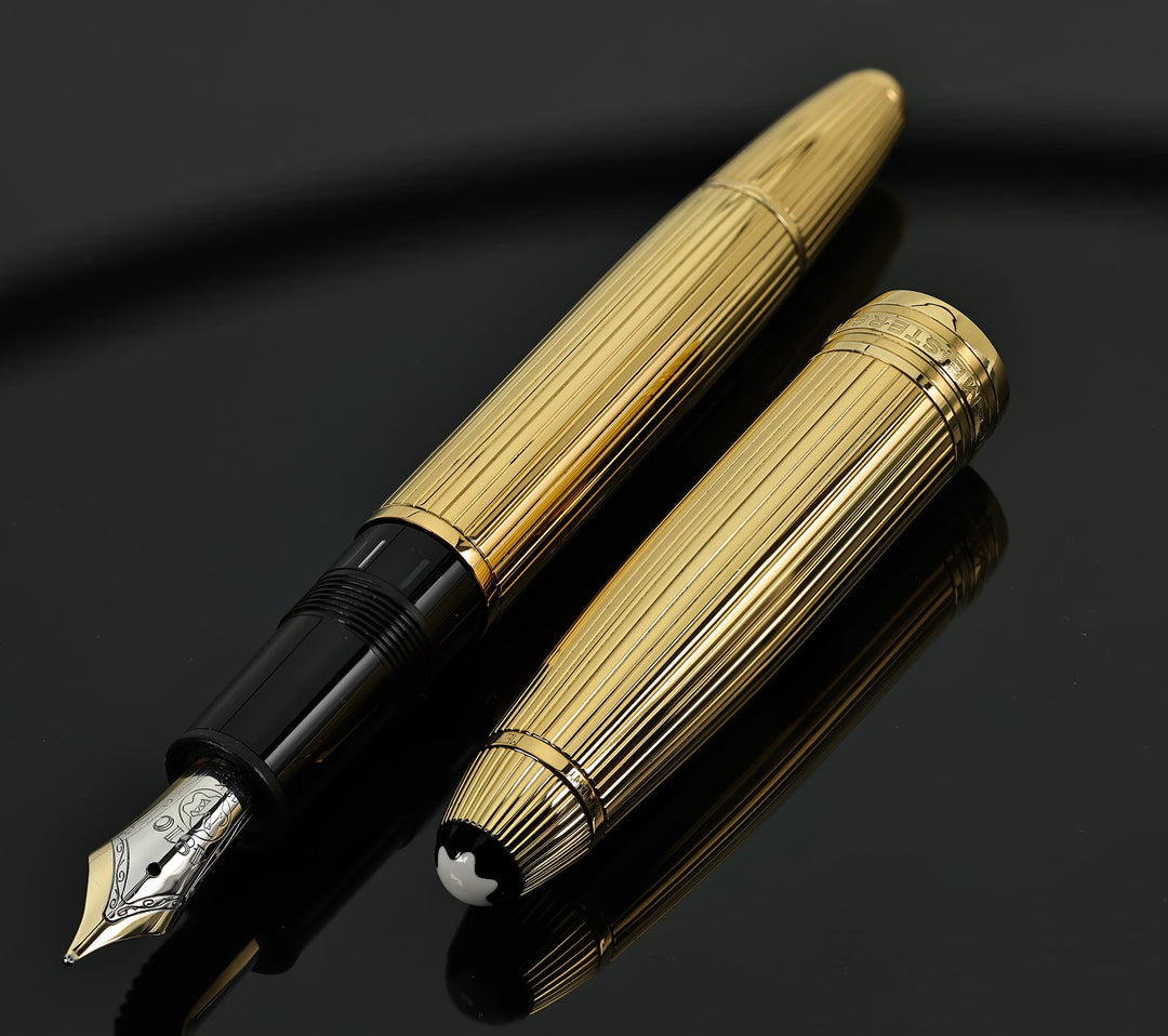 Montblanc Meisterstueck 146 Solitaire Pinstripe Gold Vermeil Fountain Pen