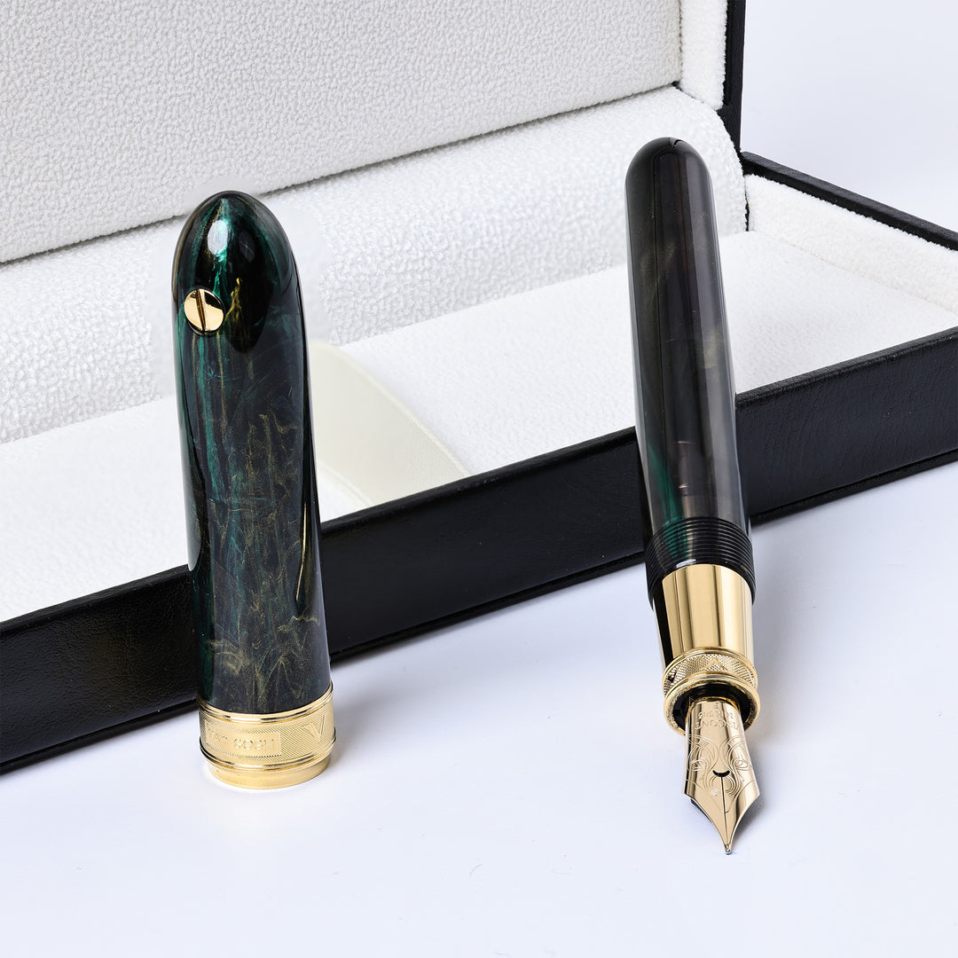 Visconti Van Gogh Maxi Green and Gold Fountai Pen