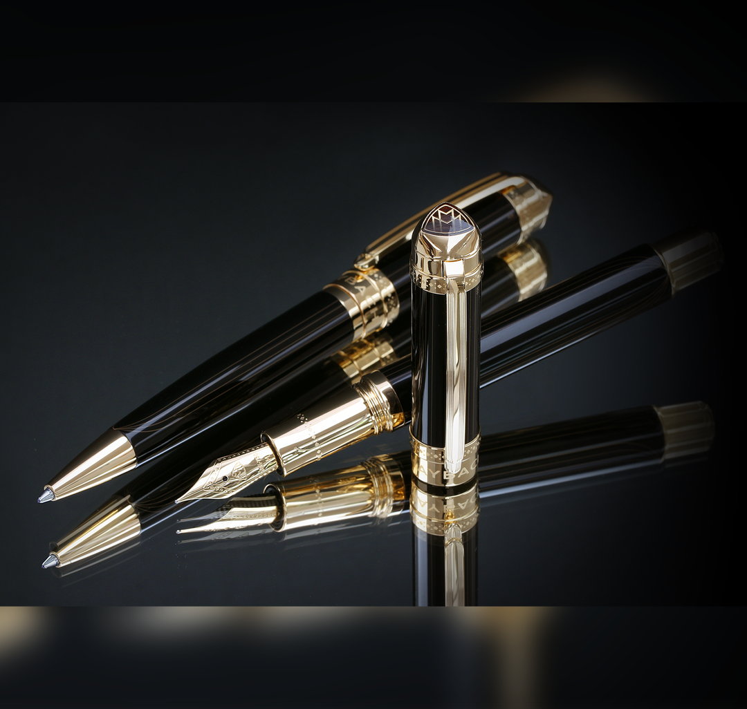 Maybach The Peak I Flow Lines Lustrous Midnight Black Gold - Fountain Pen